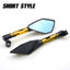 Universal CNC Aluminum Motorcycle Handlebar Rear View Mirrors Blue Anti-glare Mirror for Honda Yamaha Suzuki Scooter ktm - Korvel