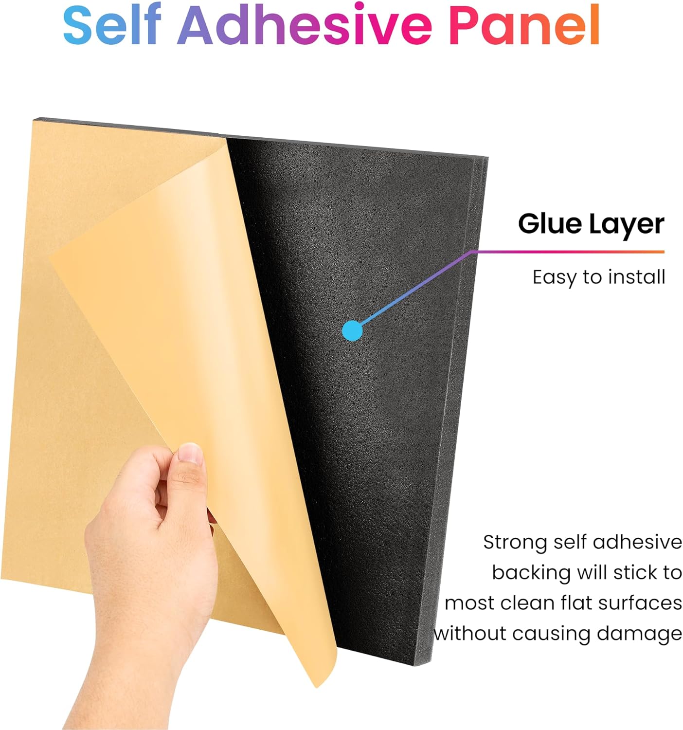 Acoustic Foam Panels 2" X 12" X 12" Self-Adhesive Acoustic Studio Wedge Tiles, Sound Panels Wedges Soundproof Foam Padding Sound - Korvel