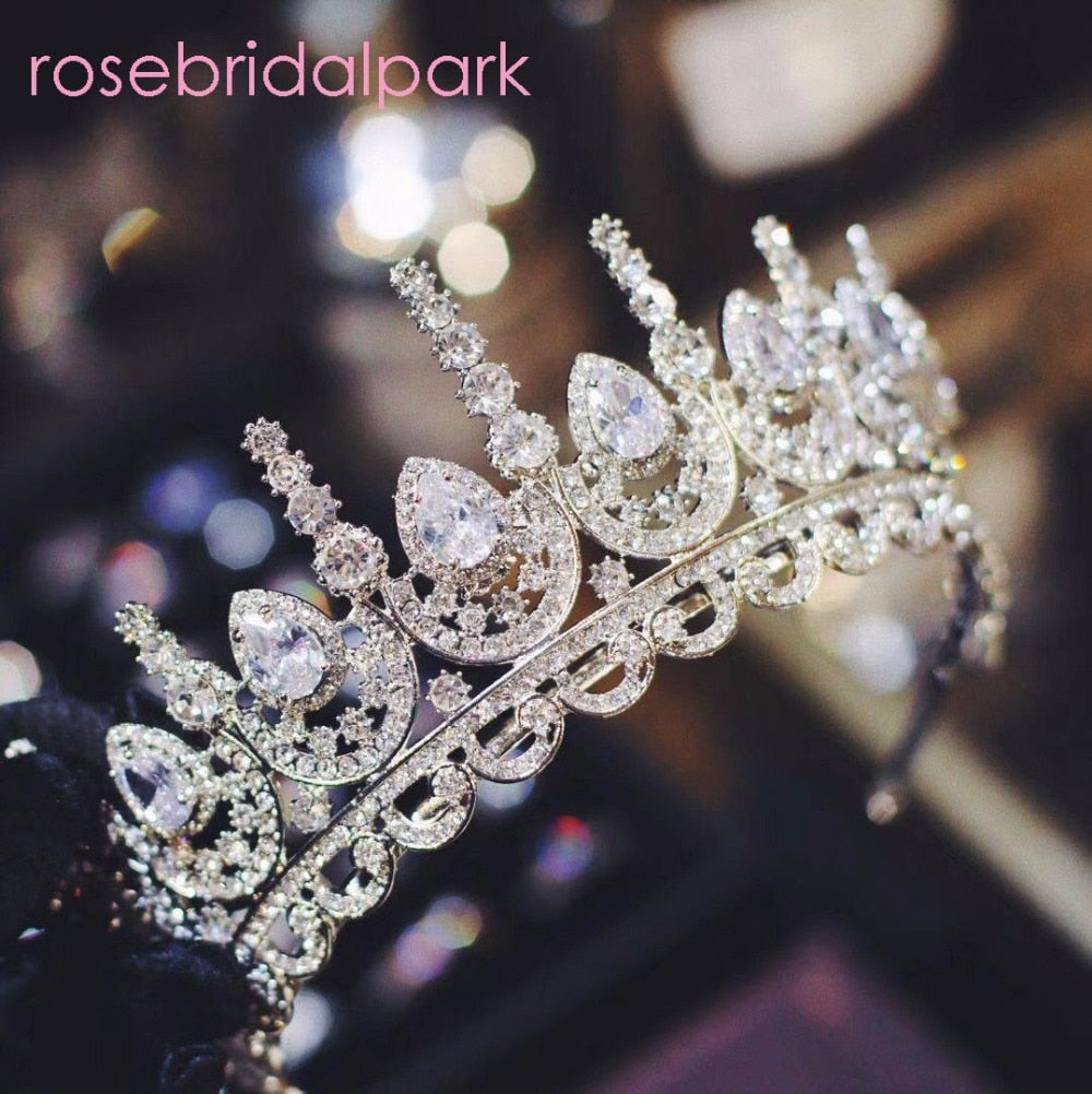 Rosebridalpark Zircon Bridal Tiara for Elegant Weddings
