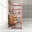 Red 6-story rolling cart gap kitchen ultra-thin sliding out storage tower shelf with wheels, 6 baskets - Korvel