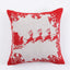 Housse de coussin de Noël tissée - Design d'élan et de bonhomme de neige