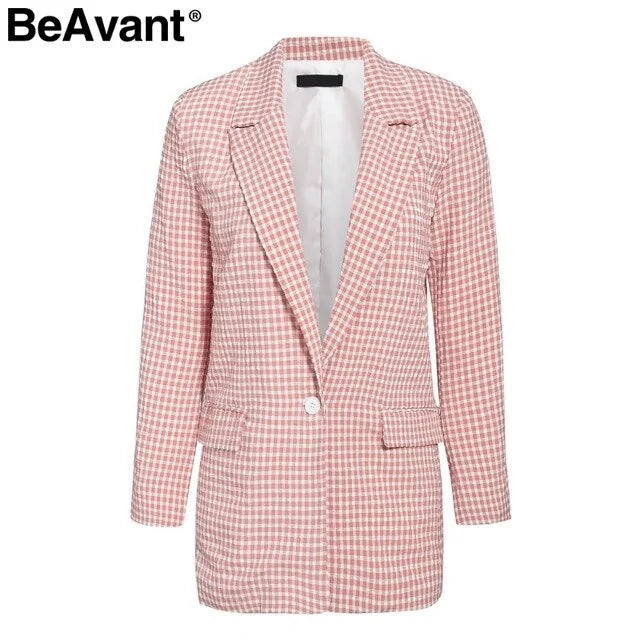Blazer de Mujer a Cuadros Elegante