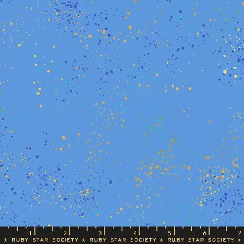 Blue Speckled Metallic Lindley Fabric - 43"/44" Per Yard