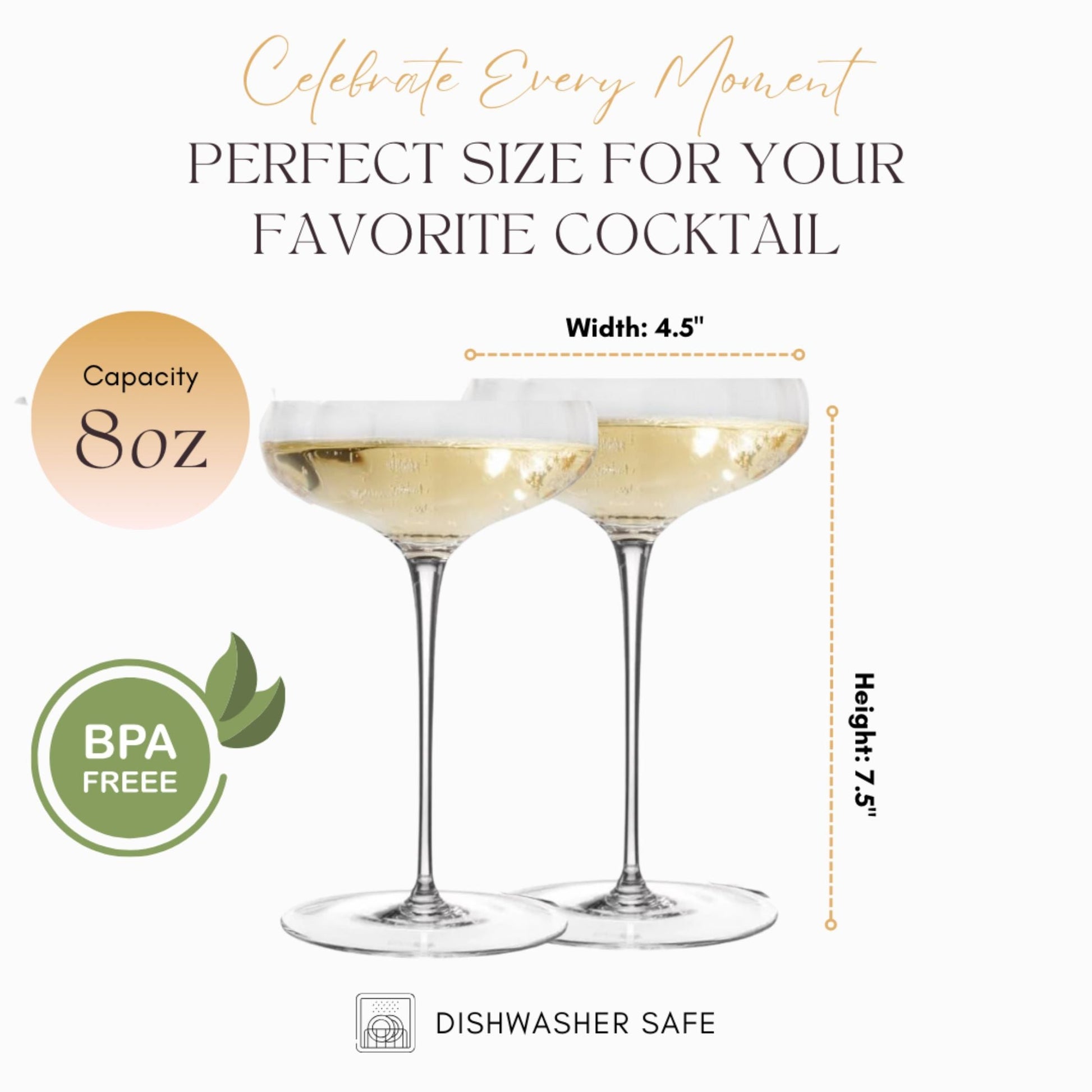 Charming Rounded Coupe Cocktail Glasses - Korvel