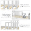 Classic Wood Toddler Bed Frame with Safety Guardrails - White