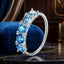 925 Sterling Silver Engagement Ring with White Gold Plating, Size 6.0