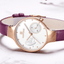 Montre analogique à quartz élégante pour femmes avec bracelet en cuir