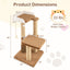 Árbol para Gatos Moderno de 44 Pulgadas con Perchero de Felpa y Características de Juego