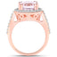 6.94 Carat Kunzite & White Topaz Sterling Silver Engagement Ring