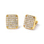 Pendientes de Aro Cuadrados con Diamantes en Oro Amarillo de 14K