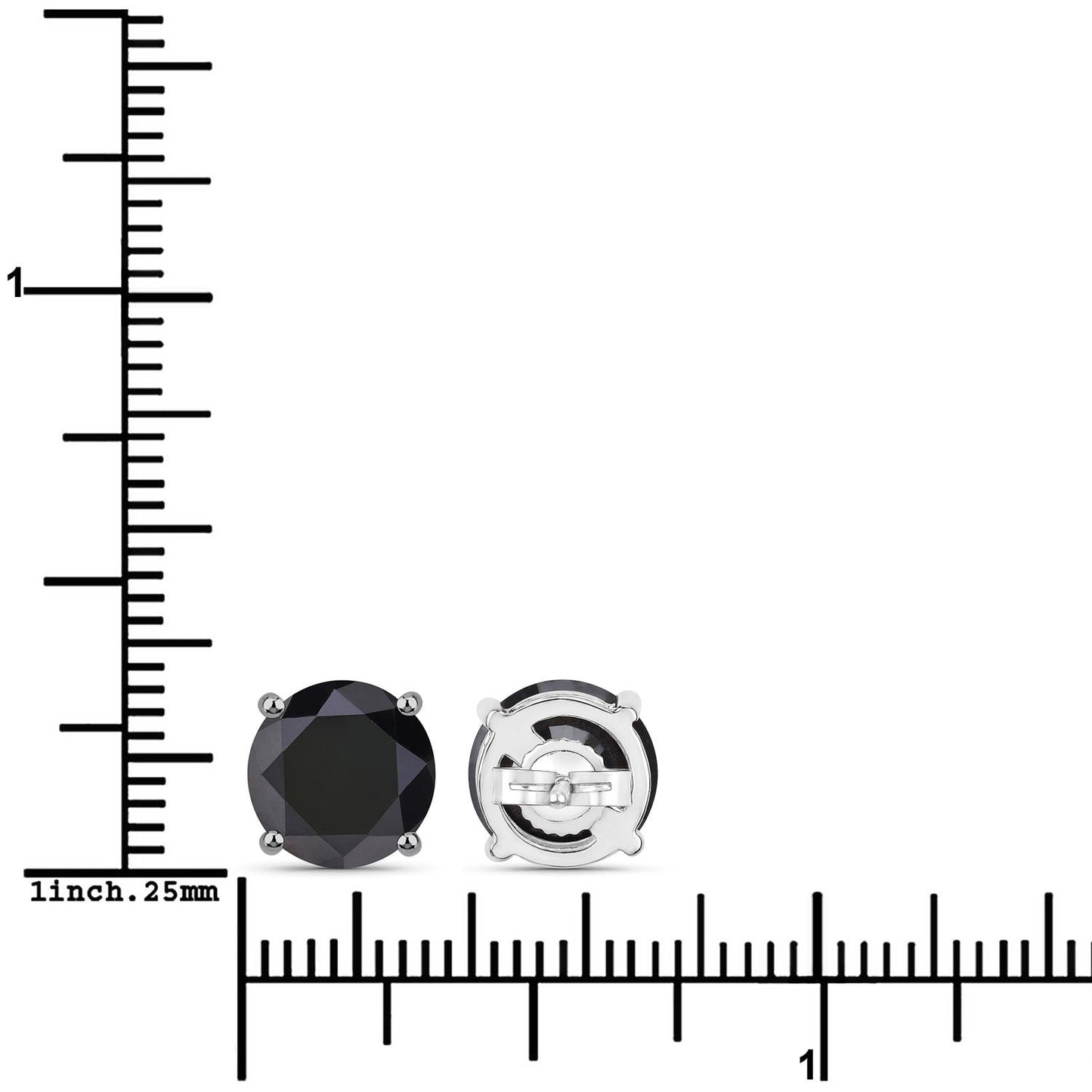 Boucles d'oreilles en diamant noir véritable de 5,41 carats en or blanc 14K