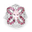 1.82 Carat Genuine Morganite & Rhodolite Sterling Silver Ring