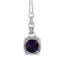 Collier Pendentif en Argent Sterling .925 avec Améthyste et Diamant