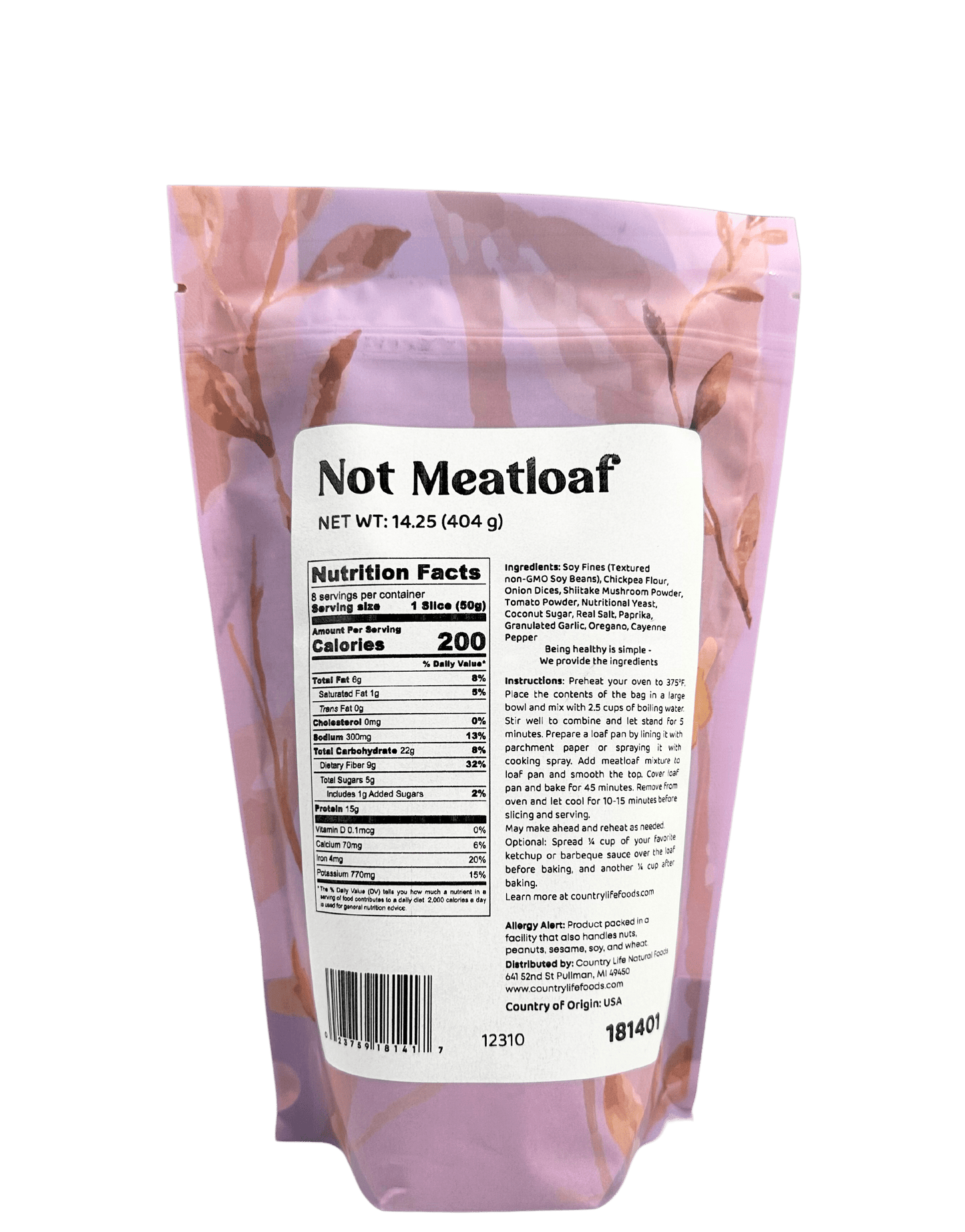 Savory Vegan Meatloaf Mix - Not Meatloaf - Korvel