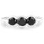 1.22 Carat Genuine Black Diamond Sterling Silver Engagement Ring