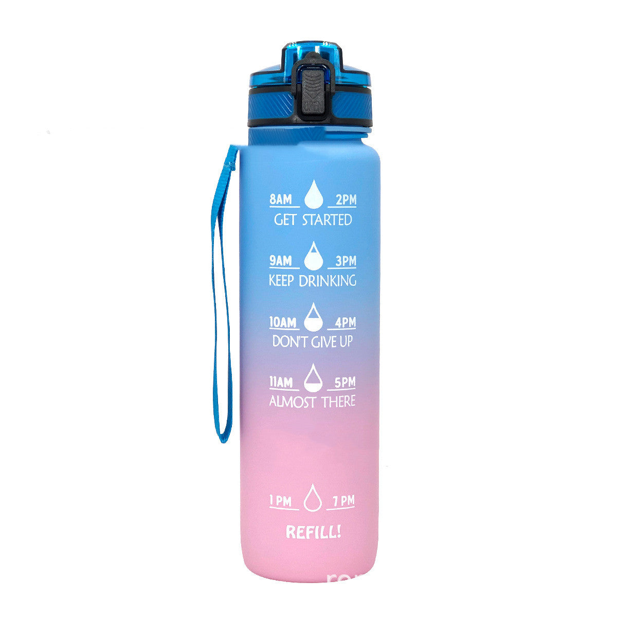 Bouteille d'eau sportive en dégradé givré
