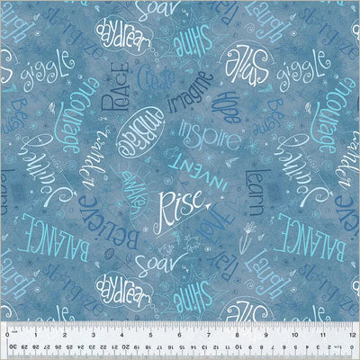Tissu Denim Bleu Aspirations Remarquables - 44"/45" par Yard