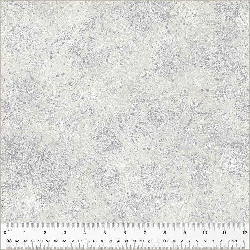 Grey Fog Noteworthy Splatter Cotton Fabric - 44"/45" Per Yard