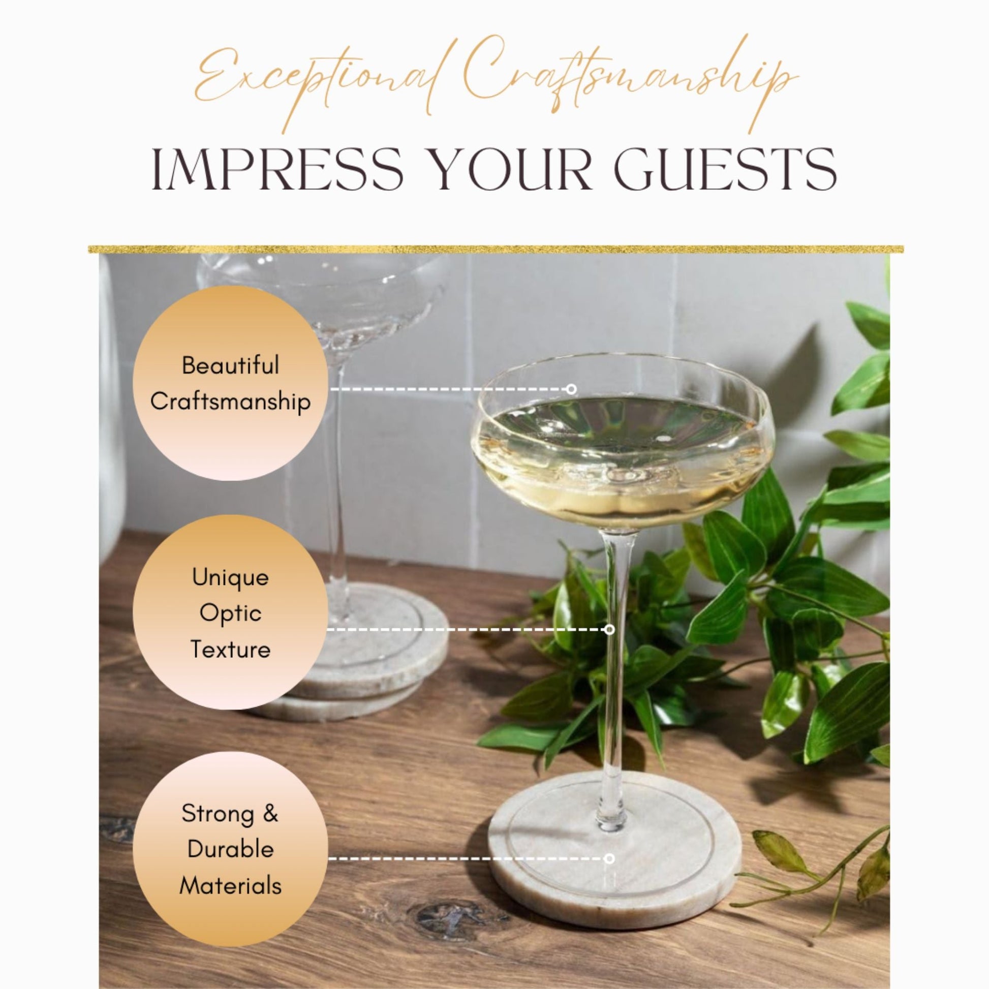 Charming Rounded Coupe Cocktail Glasses - Korvel