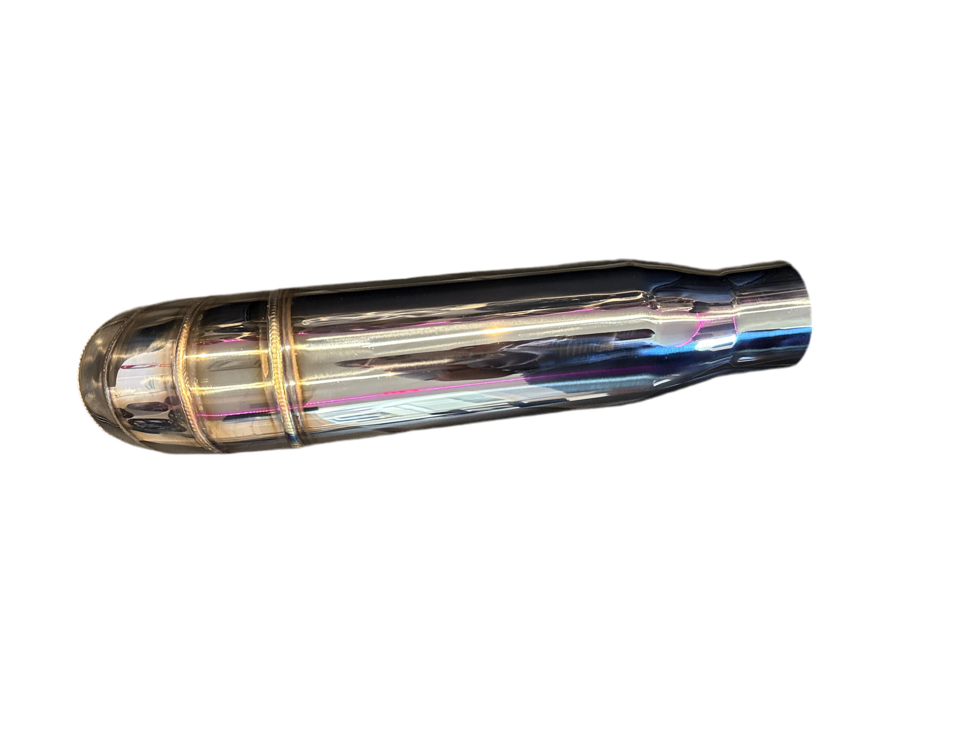 SPDZ1 Universal 3" to 4" VIP Exhaust Tips "Blast Pipes" Style - Single - Turn Down - Stainless Tip - Korvel