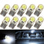 10Pcs Auto T10 Led Cold White 194 W5W LED 168 COB Silica Car Super Bright Turn Side License Plate Light Lamp Bulb DC 12V - Korvel