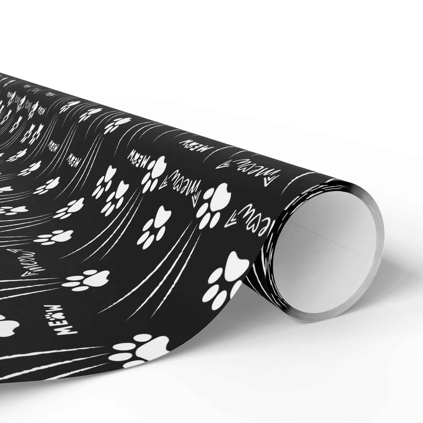 Papier Cadeau Pattes de Chat – Noir & Blanc