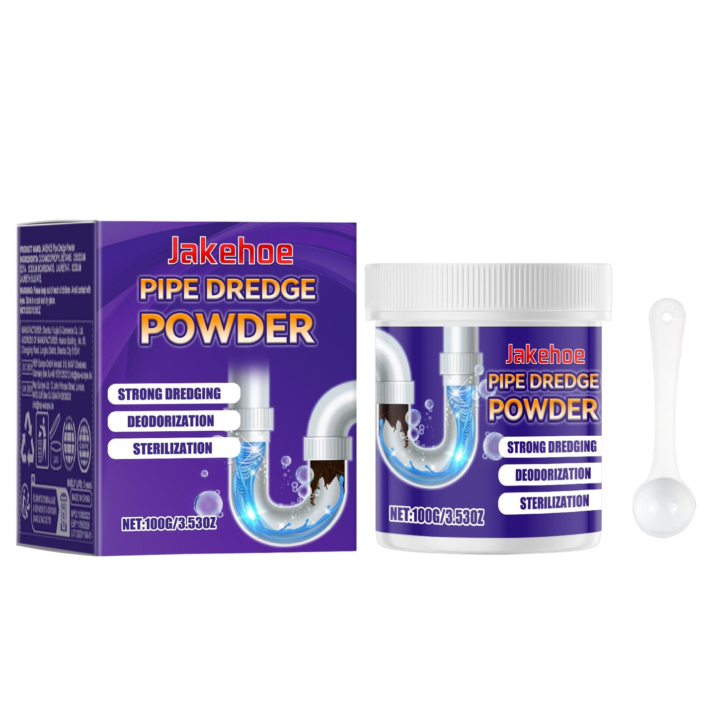 JAKEHOE Pipe Dredge Powder, Household Kitchen And Bathroom Drain Water Clogging Dredging Deodorizing Pipe Cleaning Powder - Korvel