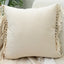 Tassels Cushion Cover 45x45cm Beige White Pillow Covers Decorative Pillow Case Square Home Boho Decor Macrame Pillowcase - Korvel