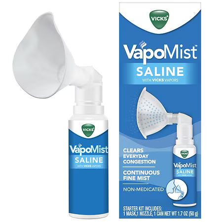Vicks VapoMist Saline - Brume douce pour soulager la congestion, 1,7 oz
