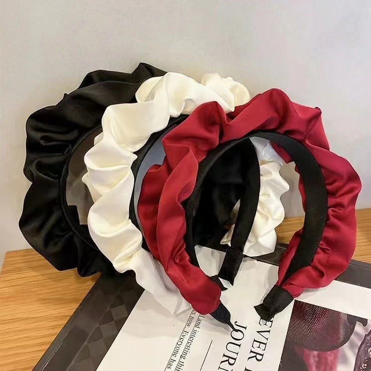 Women's wide brimmed hair accessories with high cranial crest and large intestine folds and hair bands - Korvel