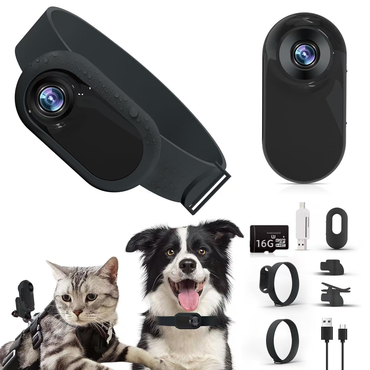 Portable Camera Magnetic Collar Clip Thumb Sports Camera HD Outdoor Pet Camera Portable Cycling Recorder - Korvel