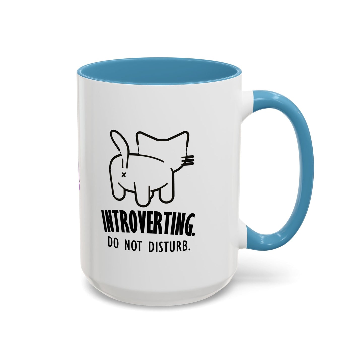 Introvertido. No molestar. Taza de café de gato en dos tonos