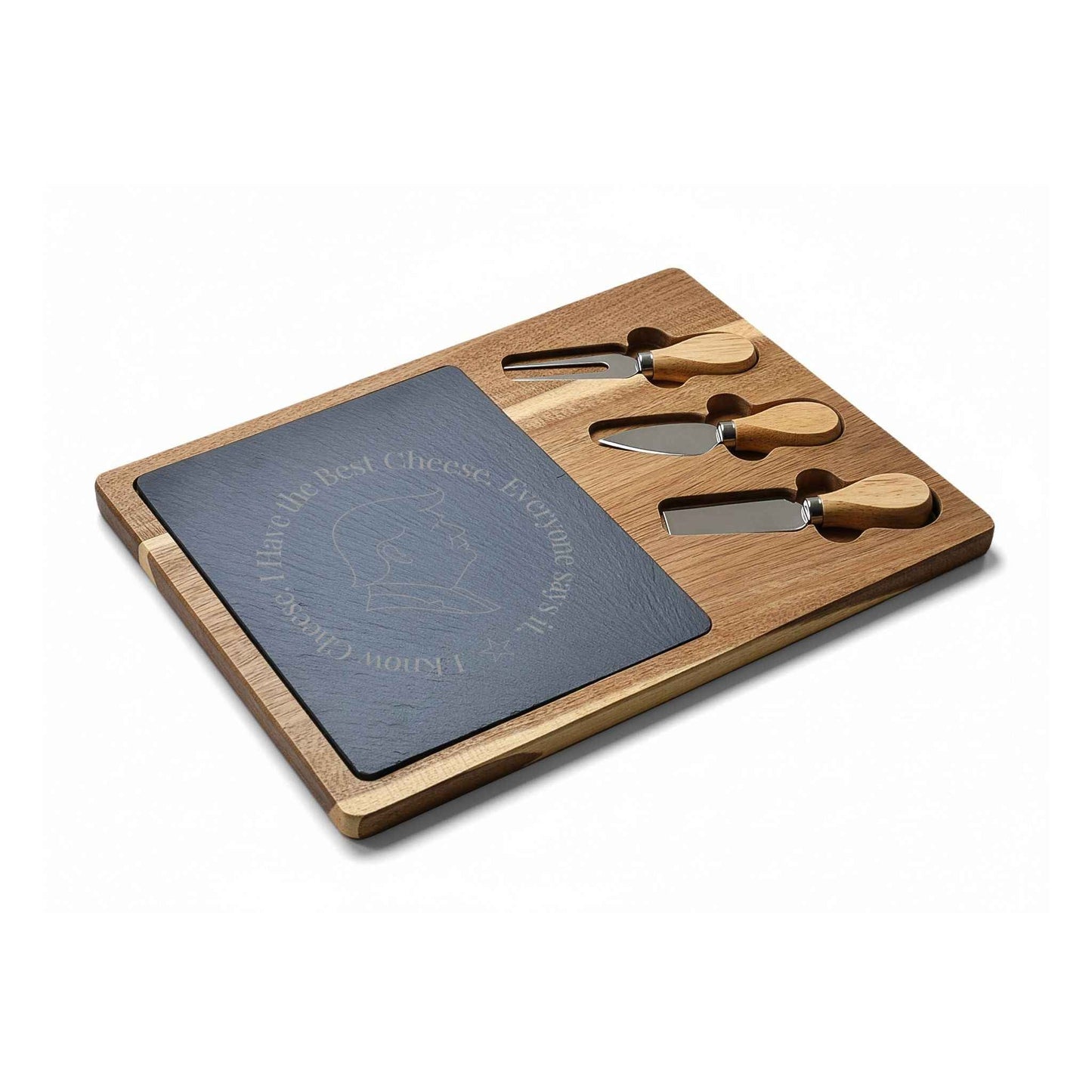 I Know Cheese Charcuterie Board – Engraved Acacia Wood Board