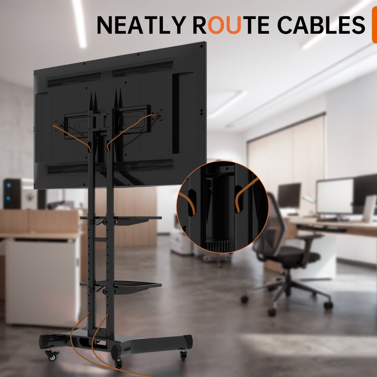 FANCO Universal Rotating TV Stand, suitable for 32-80 inch TVs, adjustable tilt height, maximum VESA 600x400mm (black) - Korvel