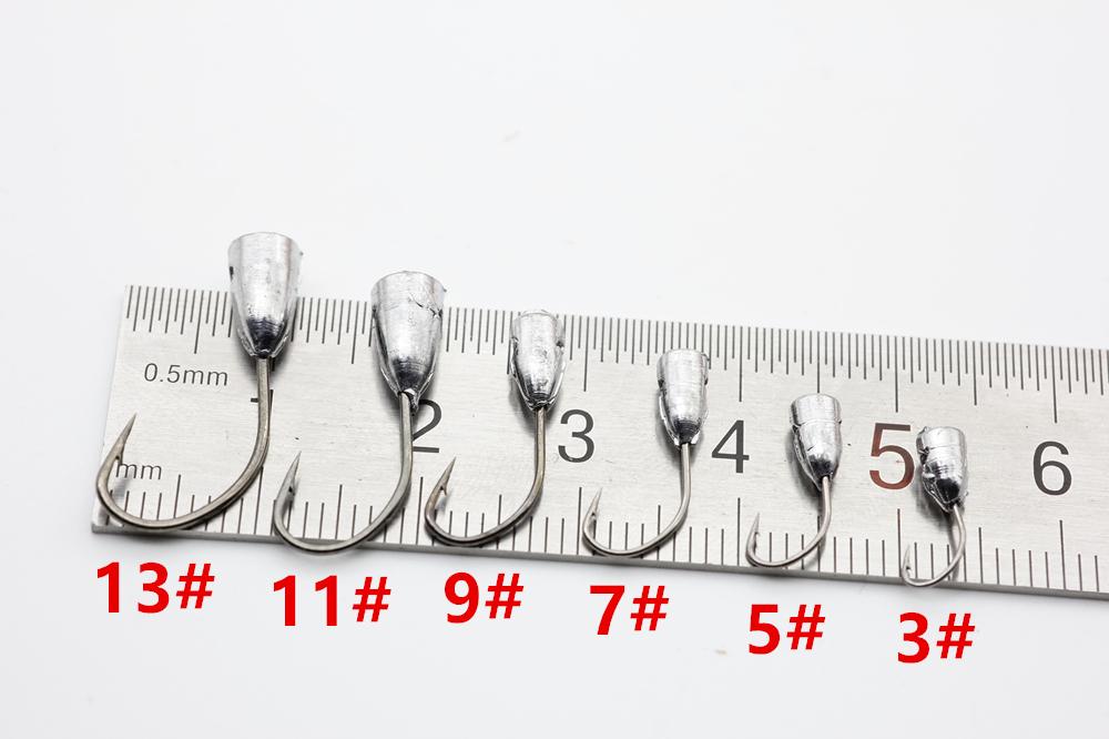 Rompin 10pcs/bag overturned hook lead fishing hooks - Korvel