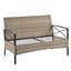 Conjunto de Muebles de Wicker para Exterior Premium con Mesa de Metal Negra