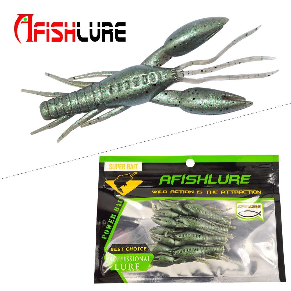 AFISHLURE 4pcs/lot  AR-14 hammer Crab clamp Shrimp 80mm 5.5g claw Bait artificial lure sauce green bait Swimbait Fake - Korvel