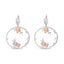 Rose Gold Plated Sterling Silver Floral Hoop Earrings with Diamonds