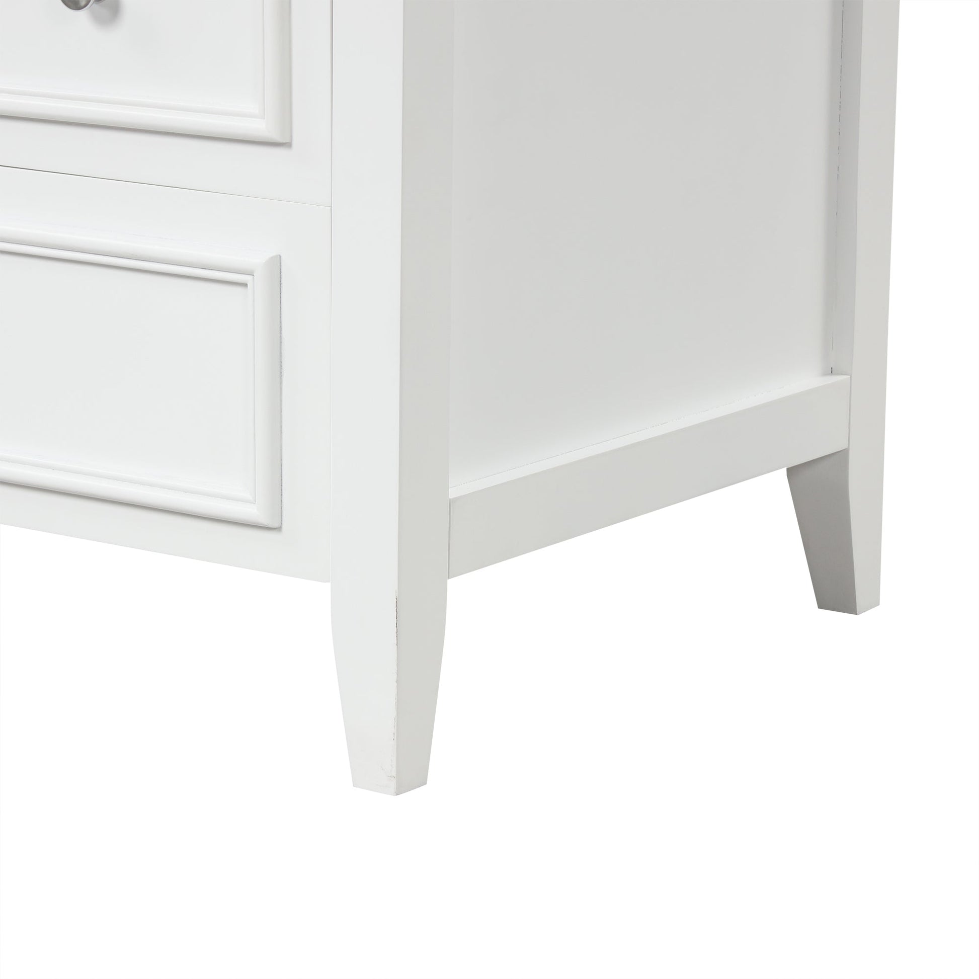 30" Bathroom Vanity with Sink, Bathroom Vanity Cabinet with Three Drawers and Door, Solid Wood and MDF, White - Korvel
