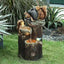 Solar resin duck garden fountain with LED squirrel design, outdoor decor (E2). - Korvel