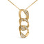 Collar con colgante de círculo entrelazado de diamantes chapado en oro amarillo de 14K