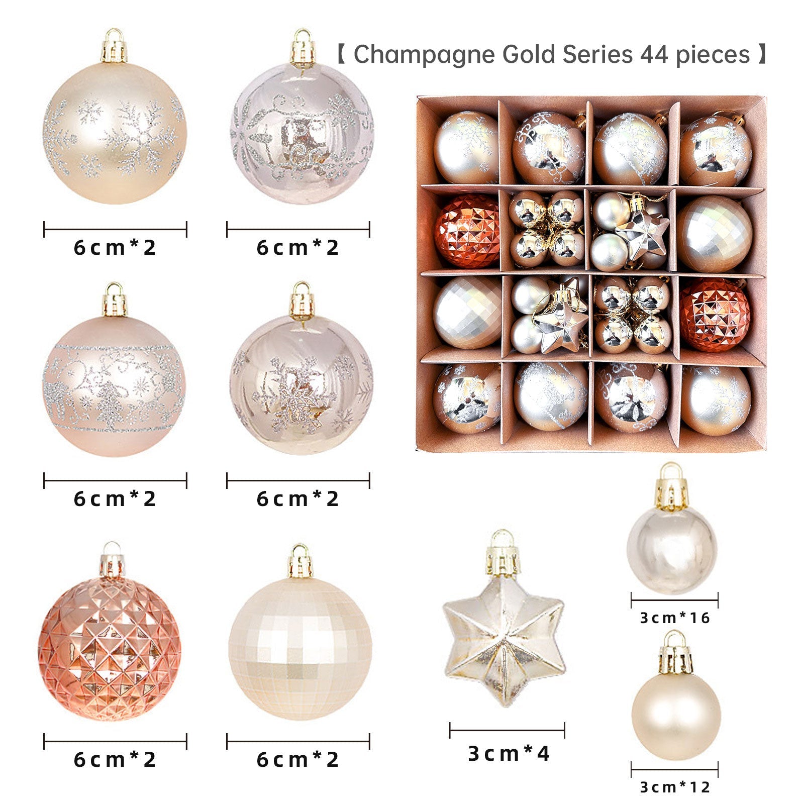 Christmas decoration 6cm electroplated ball plastic ball special-shaped painted Christmas ball gift Christmas tree pendant - Korvel