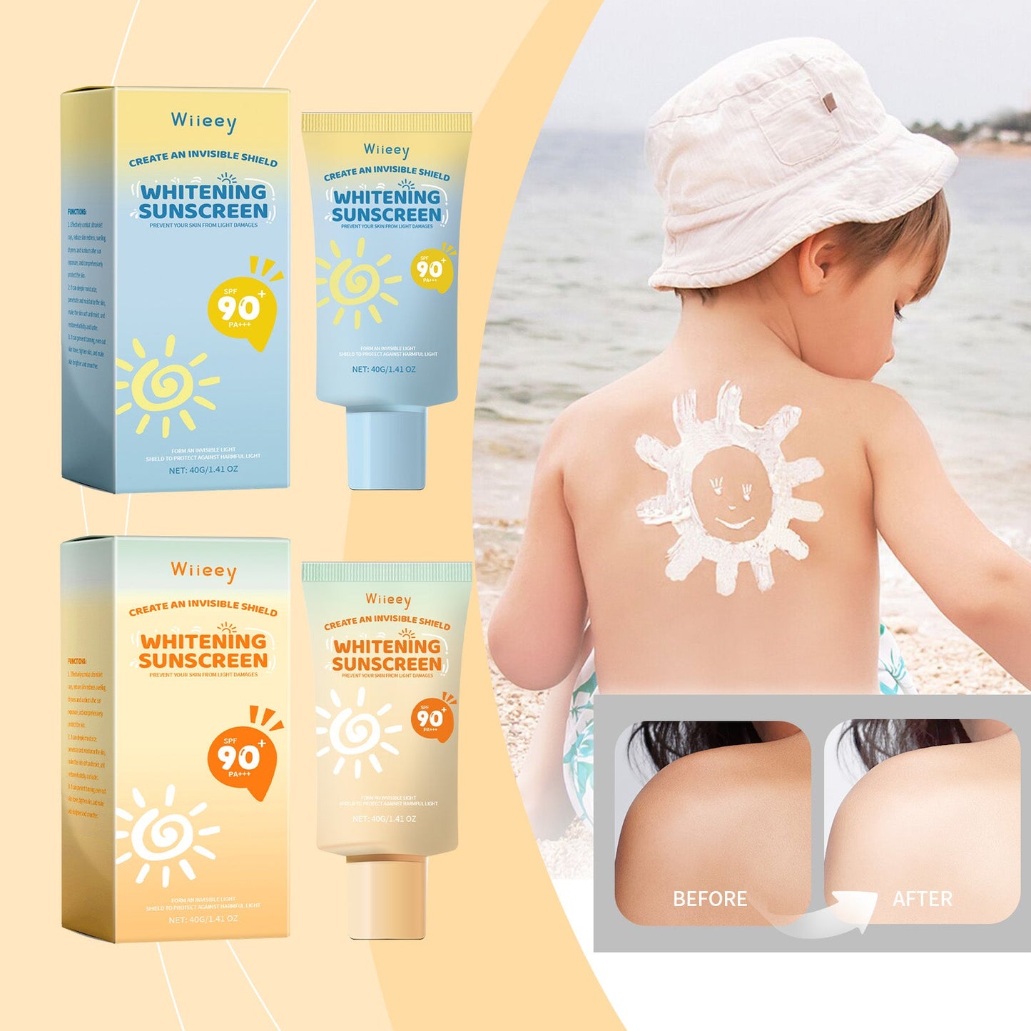Whitening Sunscreen, Daily Moisturizing Skin Isolation And Protection Cream - Korvel