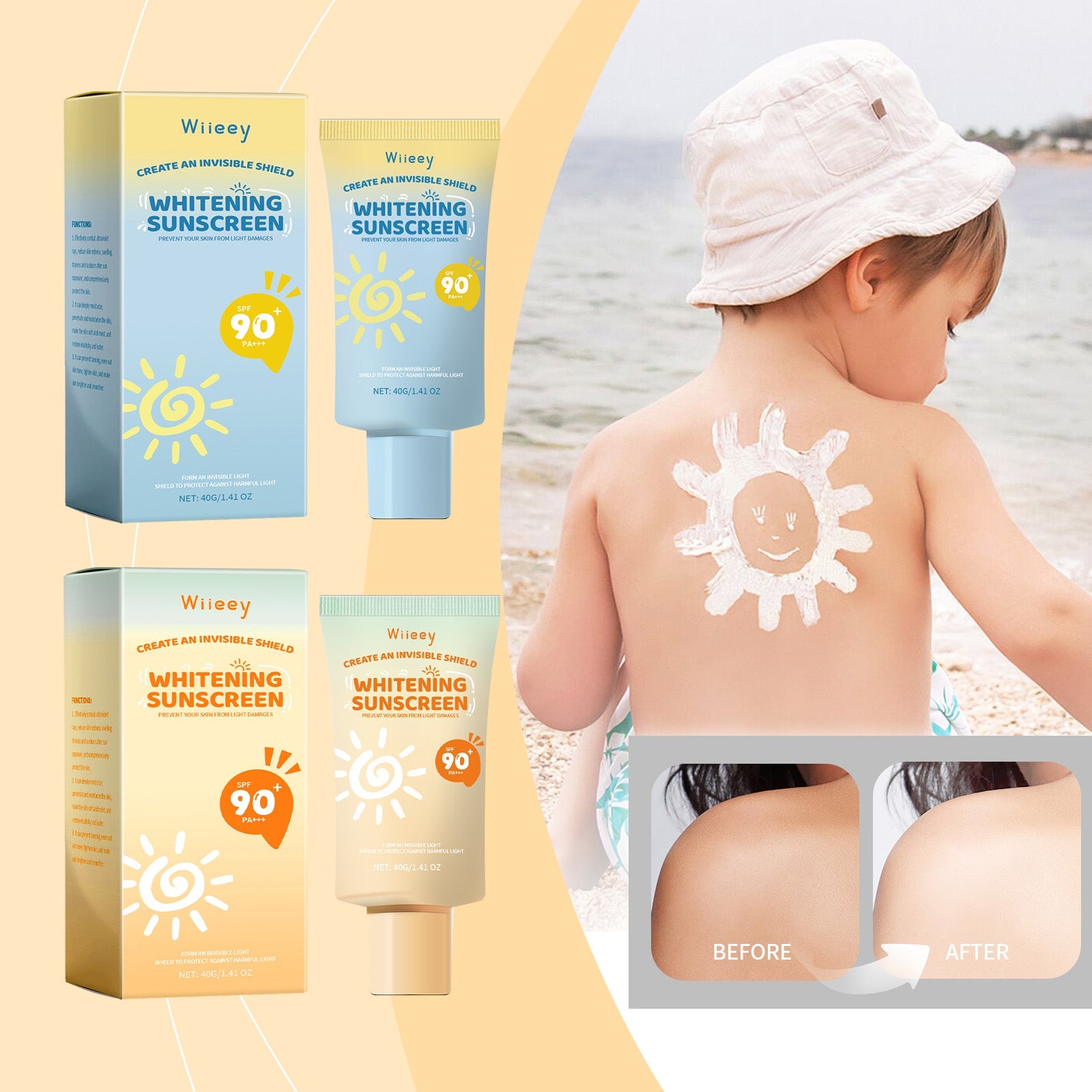 Whitening Sunscreen, Daily Moisturizing Skin Isolation And Protection Cream - Korvel