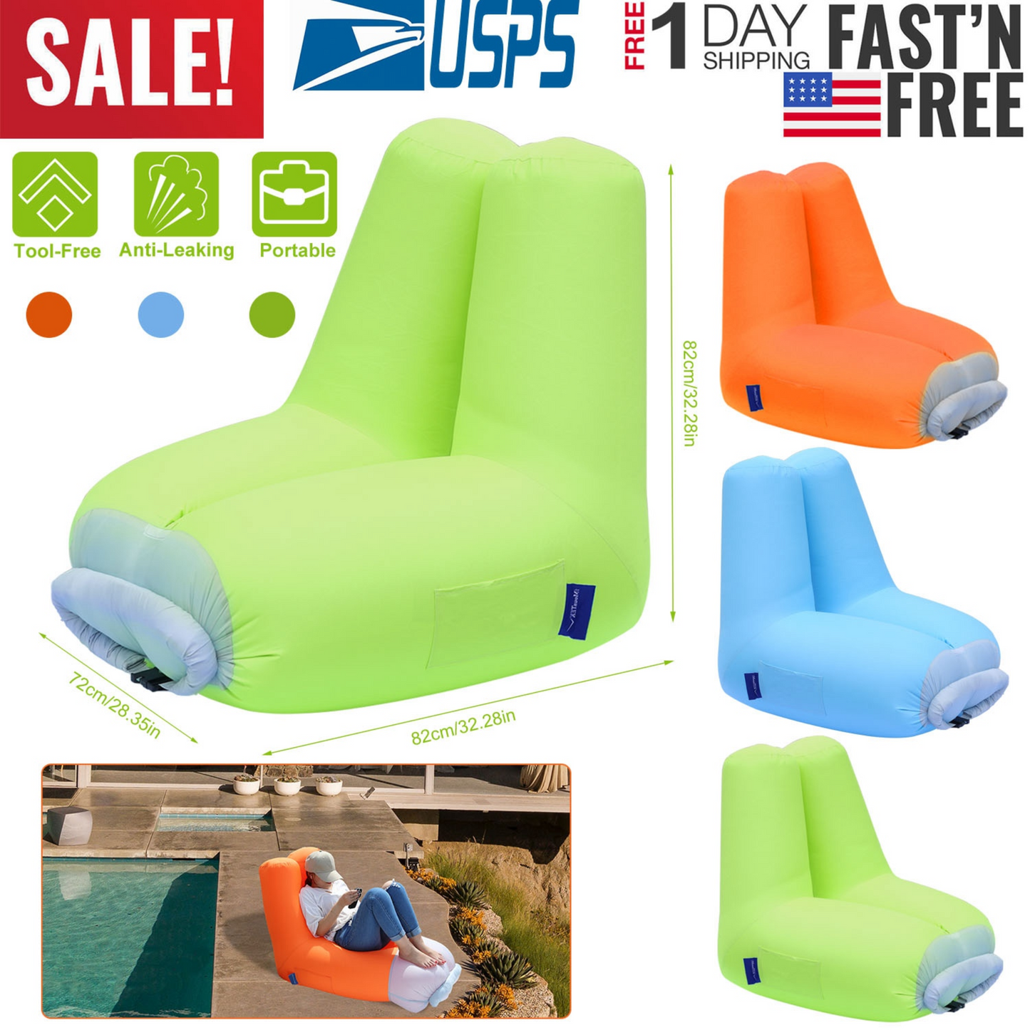 Gbruno Fauteuil Gonflable Canapé - Imperméable et Portable