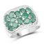 2.20 Carat Genuine Emerald & White Topaz Sterling Silver Ring