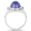 8.26 Carat Genuine Tanzanite & White Topaz Sterling Silver Ring