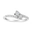 10K White Gold Two-Stone Diamond Engagement Ring - Size 7