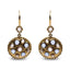 18K Yellow Gold Diamond and Blue Sapphire Dangle Earrings