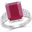 Bague de fiançailles en argent sterling avec rubis de 7,26 carats et topaze blanche